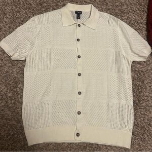 Forever 21 Cream Casual Button Down Shirt